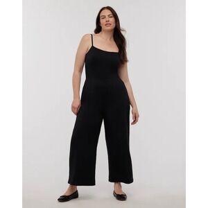 Madewell Black Lightweight Ponte Minimalist Wide Leg Sleeveless Jumpsuit Size XL